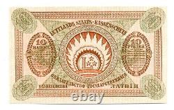 Latvia Republic Latvian Government Currency Note 10 Rubli 1919 Series H UNC RR