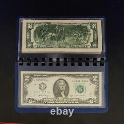 Limited Edition 10 Sequential $2 Bills with Unique Serials in Blue Album UNC
