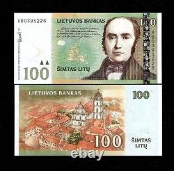 Lithuania 100 LITU P-70 2007 PRE EURO UNC Lithuanian World Currency Money NOTE