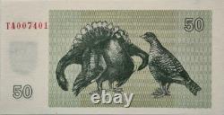 Lithuania 50 Talons P-41 1992 Grouse Rare UNC Lithuanian Currency Banknote -B61