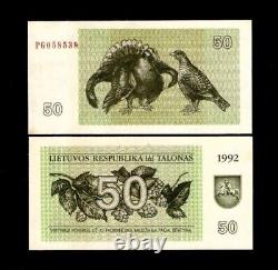 Lithuania 50 Talons P-41 1992 Grouse Rare UNC Lithuanian World Currency NOTE