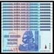 Lot Of 25 Authentic Zimbabwe 100 Trillion Dollar Currency, Aa/2008, P-91, Unc