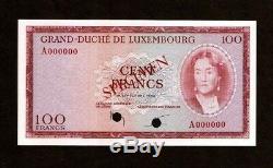 Luxembourg 100 Francs P52 1963 Specimen Euro Unc Currency Money Bank Note