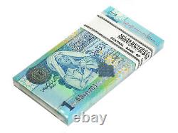 MINT CURRENCY LIBYA 1 DINAR 2002 P 68 UNC Muammar Gaddafi BUNDLE OF 100 PCS