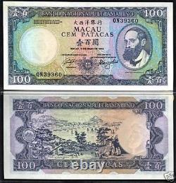 Macao 100 Patacas P-61 A 1984 Ship Unc Rare Currency Macau Bill China Bank Note