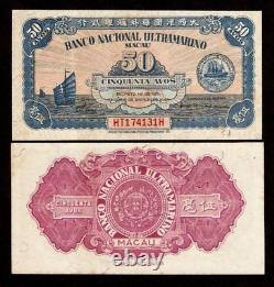 Macau 50 AVOS P-38A 1946 Macao Junk Boat Rare UNC Chinese World Currency NOTE