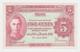 Malaya 5 Cents 1941 P7 Xf++ Au King George Vi Currency Note Unc Face Rare