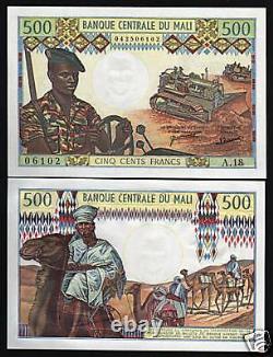 Mali 500 Francs P12 D 1973 Camel Rifle Unc Tractor Rare Sign Currency Money Bill