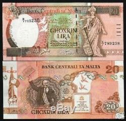 Malta 20 Liri P48 1967 Rudder Pigeon Unc Currency Money Bill Euro Bank Note