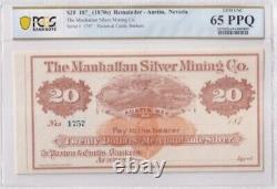 Manhattan Silver Mining Co. Austin Nevada $1,3,5,10,20, Set of 5, 187 s, UNC GEM