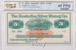 Manhattan Silver Mining Co. Austin Nevada $1,3,5,10,20, Set of 5, 187 s, UNC GEM