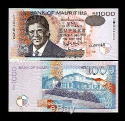 Mauritius 1000 Rupees 54 2001 Date Duval Unc Rare Currency Money Bill Bank Note