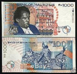Mauritius 1000 Rupees. P47 1998 Duval Error Unc Africa Dance Currency Bill Note