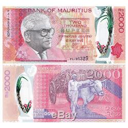 Mauritius Polymer Banknotes Money Collect 2000 Rupees Currency UNC 2018