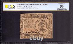 May 10 1775 $3 Continental Currency American Revolution Cc-3 Pcgs About Unc 50