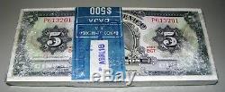 Mexico 5 Pesos Stack Banknote Paper Money Currency 1969 Bundle Not Circulated