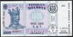 Moldova 1000 1,000 Lei P-18 1992 King Flag Rare Date Unc Currency Bill Banknote