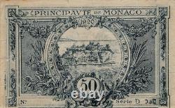 Monaco 50 CENTIMES P-3 1920 x 1 Pcs RARE Pre Euro French Paper UNC Currency NOTE