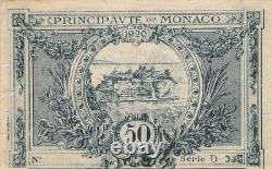 Monaco 50 CENTIMES P-3 1920 x 1 Pcs RARE Pre Euro French Paper UNC Currency NOTE