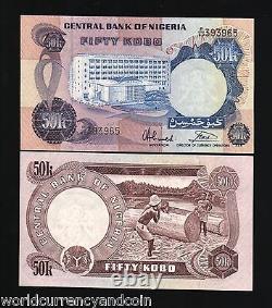 NIGERIA 50 KOBO P14 1973 X 100 Pcs Lot FULL BUNDLE TIMBER LOG UNC MONEY BANKNOTE