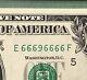 Near Solid $1 Dollar Bill Fancy Serial Number Binary Currency Gem? Unc 66 Ppq