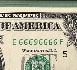 Near Solid $1 Dollar Bill Fancy Serial Number Binary Currency Gem? UNC 66 PPQ