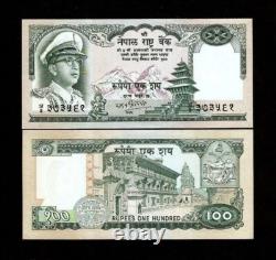 Nepal 100 RUPEES P-19 1972 KING Mahendra UNC Mt. Everest UNC Nepalese Currency