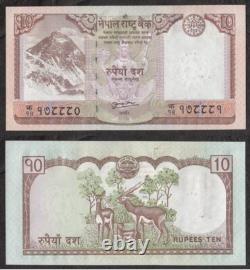 Nepal Paper Currency 10 Rupees, 2010, Sign#19 P-61b UNC SERIAL NUMBER MISMATCH