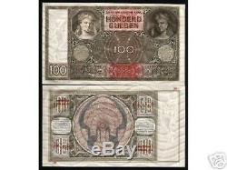 Netherlands 100 Gulden P51c 1944 Euro Rare Unc Banknote Currency