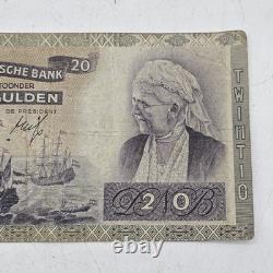 Netherlands 20 GULDEN P-54 1941 WWII Era UNC Dutch Sailing Ship Currency NOTE