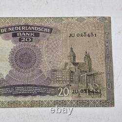Netherlands 20 GULDEN P-54 1941 WWII Era UNC Dutch Sailing Ship Currency NOTE