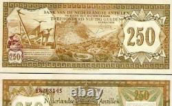 Netherlands Antilles 250 GULDEN P-13 1967 RARE World Currency Dutch UNC BANKNOTE