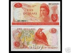 New Zealand $5 P165 1977 Queen Unc Replacement GB Uk Bird Currency Bank Note