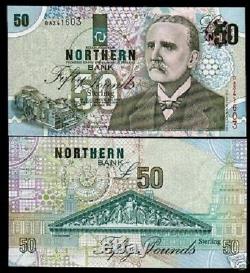 Northern Ireland 50 Pounds P200 1999 Tea Dryer Unc Rare Irish Currency Bill Note