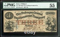 Obsolete Currency Dubuque, IA Central Improvement Co. $3 PMG About Unc. 55