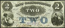 Obsolete Currency Greensborough, GA- Bank of Greensborough $2 May 18, 1858 Unc