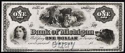 Obsolete Currency Marshall, MI Bank of Michigan $1 18 Remainder Crisp Unc