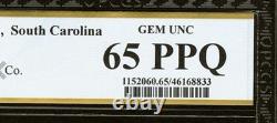 PCGS GEM UNC 65 Charleston SOUTH CAROLINA 1863 Confederate 10c Banknote Currency