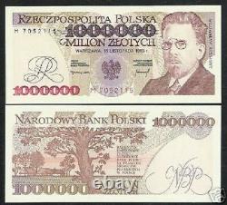 POLAND 1,000.000 P-162 ZLOTYCH 1993 Million 1000000 LANDSCAPE UNC CURRENCY NOTE