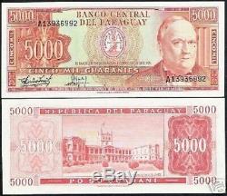 Paraguay 5000 Guaranies P208 1982 Lion Lopez Palace Unc Currency Latino Money