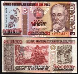 Peru 5,000,000 INTIS 5000000 P-150 1991 5 Million UNC World Currency Peruvian