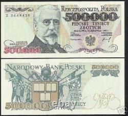 Poland 500,000 ZLOTYCH (1/2 Million) P-161 1993 UNC 500000 Polish Currency NOTE