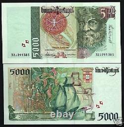 Portugal 5000 Escudos P190 1998 Euro Unc Vasco Da Gama Ship Calcutta Currency Bn