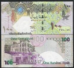 Qatar 100 Riyals P-24 2003 Boat Falcon Unc Arab Bill Gcc Currency Gulf Bank Note