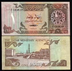 Qatar 1 RIYAL P-7 1980 ND RARE Qatari UNC PH BOAT FALCON World Currency NOTE