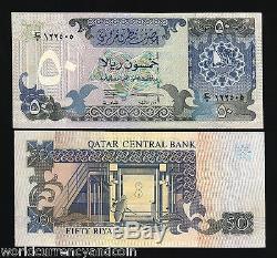 Qatar 50 Riyals P-17 1996 Boat Unc Gulf Gcc Qcb Money Currency Arab Bank Note