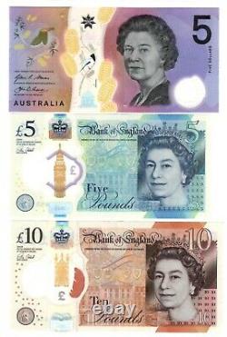 Queen Elizabeth II, 20 Pieces Banknote Album Set, UNC Currency / Coins