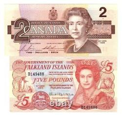 Queen Elizabeth II, 20 Pieces Banknote Album Set, UNC Currency / Coins