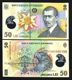 ROMANIA 50 LEI P-120 2007 Aviation POLYMER EAGLE AIR PLANE UNC CURRENCY BANKNOTE