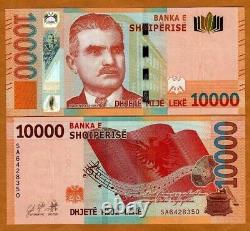 Rare Paper Currency Albania 10000 Lek Money 2020 P-New UNC Gold Seal Proof Doll